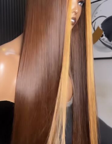 28inches 300g 2*6 closure custom colored wig