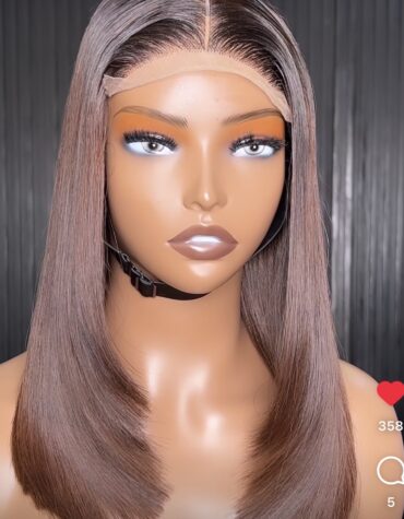 14inches 200g 5*5 closure layered custom colored wig