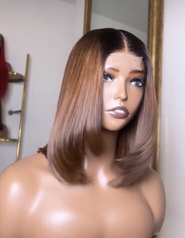 12inches 200g 2*6 closure layered custom colored wig