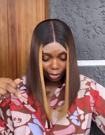 14inches 200g 2*6 closure custom colored wig
