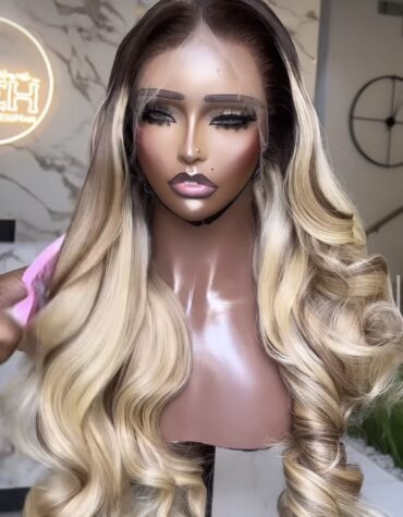 Blonde wig layered 13*6 HD frontal