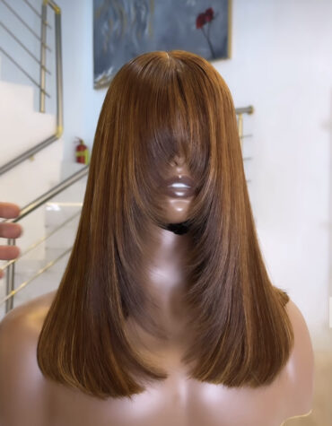 16inches 300g closure fringe layered
Custom colored