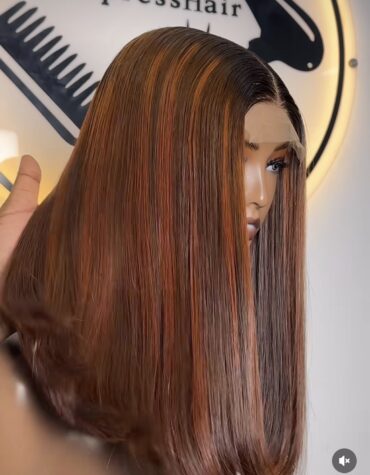 16inches 250g 2*6 closure custom colored wig