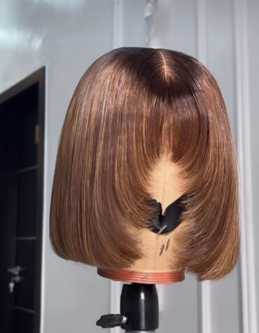 10inches 200g closure fringe layered custom colored wig