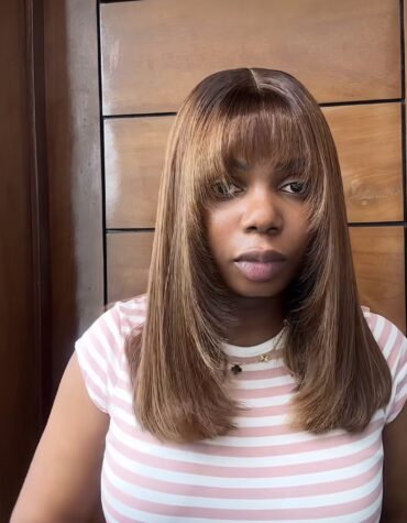 16inches 300g layered fringe custom colored wig