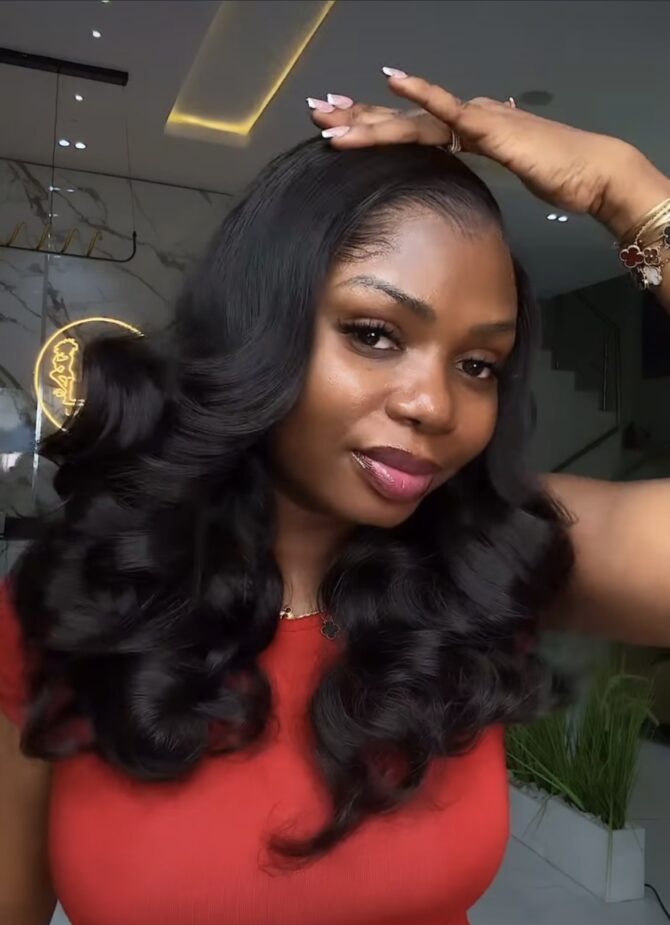 18inches 350g layered 13*6hd frontal wig