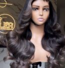 22inches layered 300g 13*6hd custom colored wig