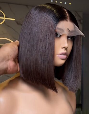 10inches 200g 2*6 closure custom colored bob wig