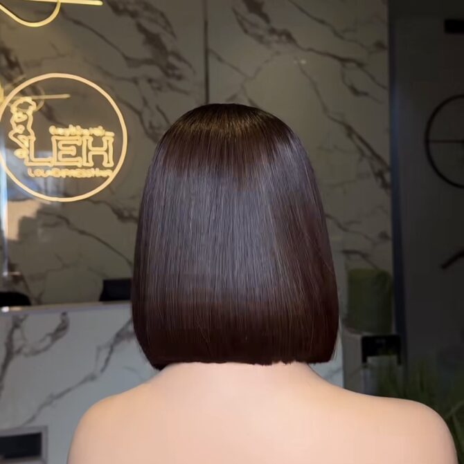 10inches 200g 2*6 closure custom colored bob wig