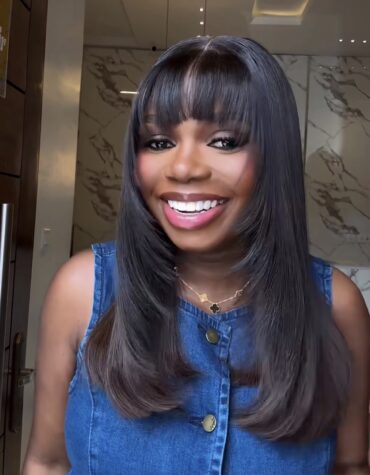 18inches 300g layered closure fringe custom colored wig