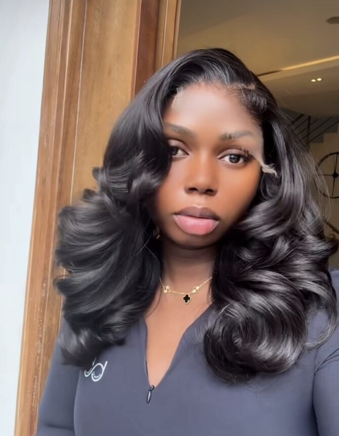 18inches 300g 6*6hd closure layered wig