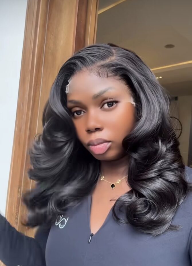 18inches 300g 6*6hd closure layered wig