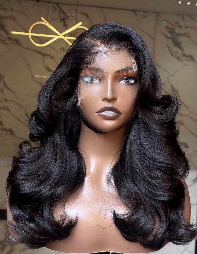 18inches 300g 6*6hd closure layered wig