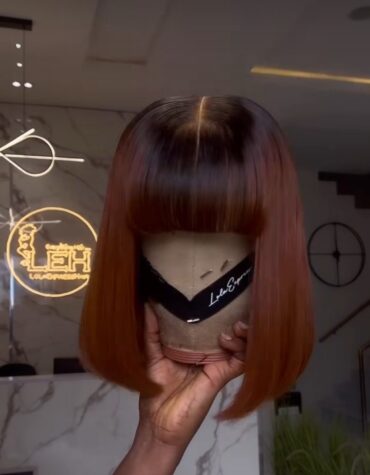 12inches 200g closure fringe custom colored wig