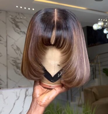 10inches 200g closure fringe layered custom colored wig