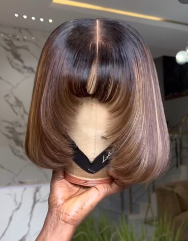 10inches 200g closure fringe layered custom colored wig