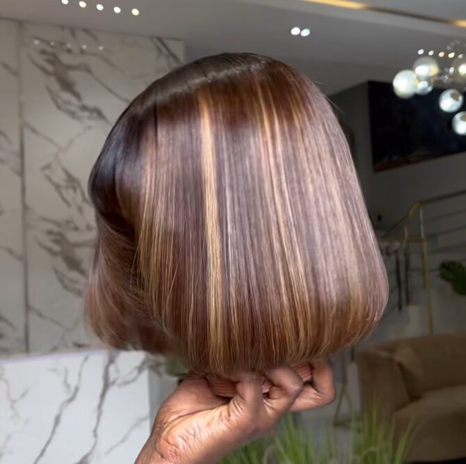 10inches 200g closure fringe layered custom colored wig