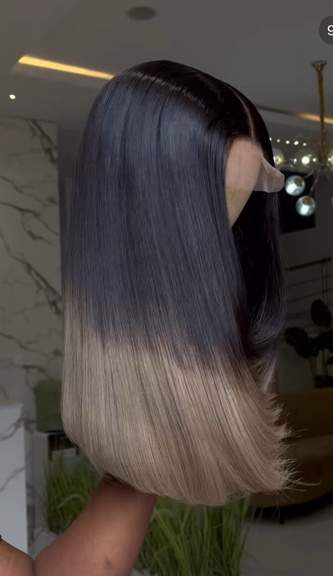 18inches 300g 2*6 closure custom colored wig trimmed layered