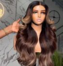 24inches layered length 400g 5*5hd closure custom colored wig