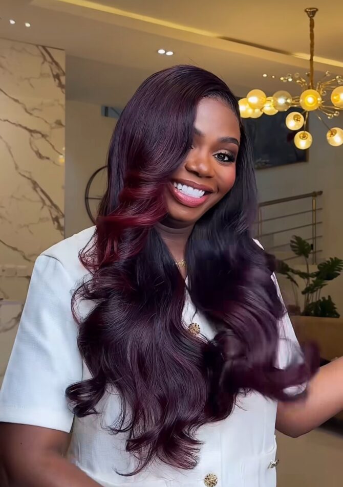 26inches 350g 13*6hd frontal layered custom colored wig