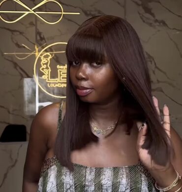 16inches 300g 2*6 closure fringe custom colored wig