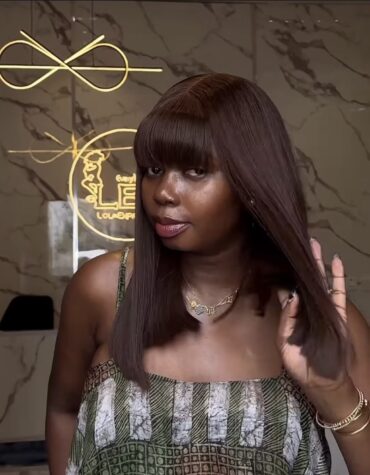 16inches 300g 2*6 closure fringe custom colored wig