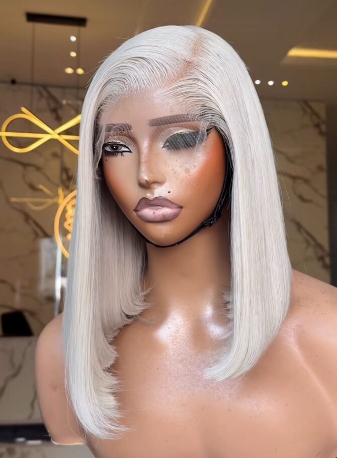 12inches 200g 6*6hd closure blonde wig
