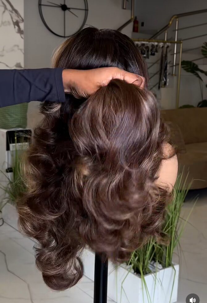 24inches 400g layered 5*5 closure custom colored wig