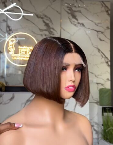 8inches 200g 2*6 closure custom colored wig