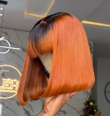 12inches 200g closure fringe custom colored wig