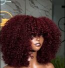 Versatile fringe wig - Burgundy