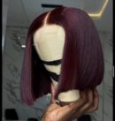 8inches 200g 2*4 closure wig