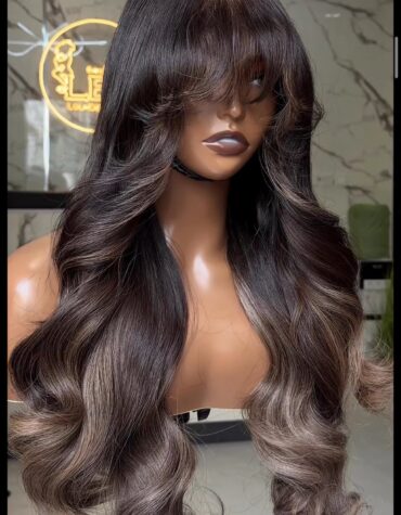 24inches 300g 5*5 closure fringe layered custom colored