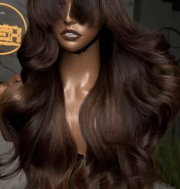 24inches 300g 5*5 closure fringe custom colored wig