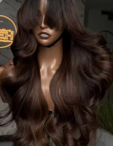 24inches 300g 5*5 closure fringe custom colored wig