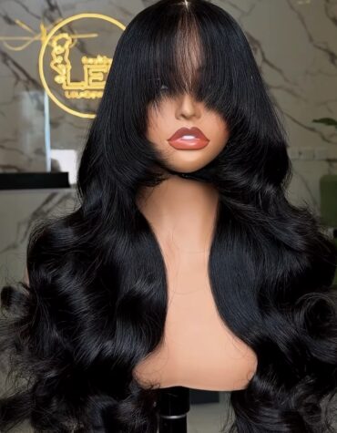 22inches 300g 5*5 closure fringe wig