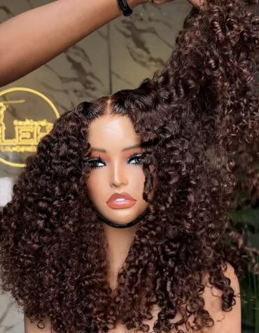 16inches 200g 5*5hd closure pixie curls custom colored