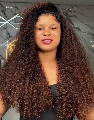 26inches 200g 13*6hd frontal pixie curls custom colored wig