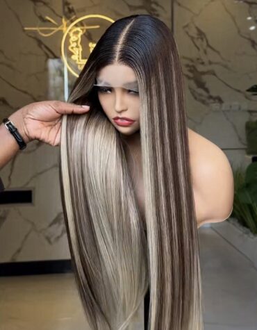 26inches 300g 2*6 closure custom colored wig